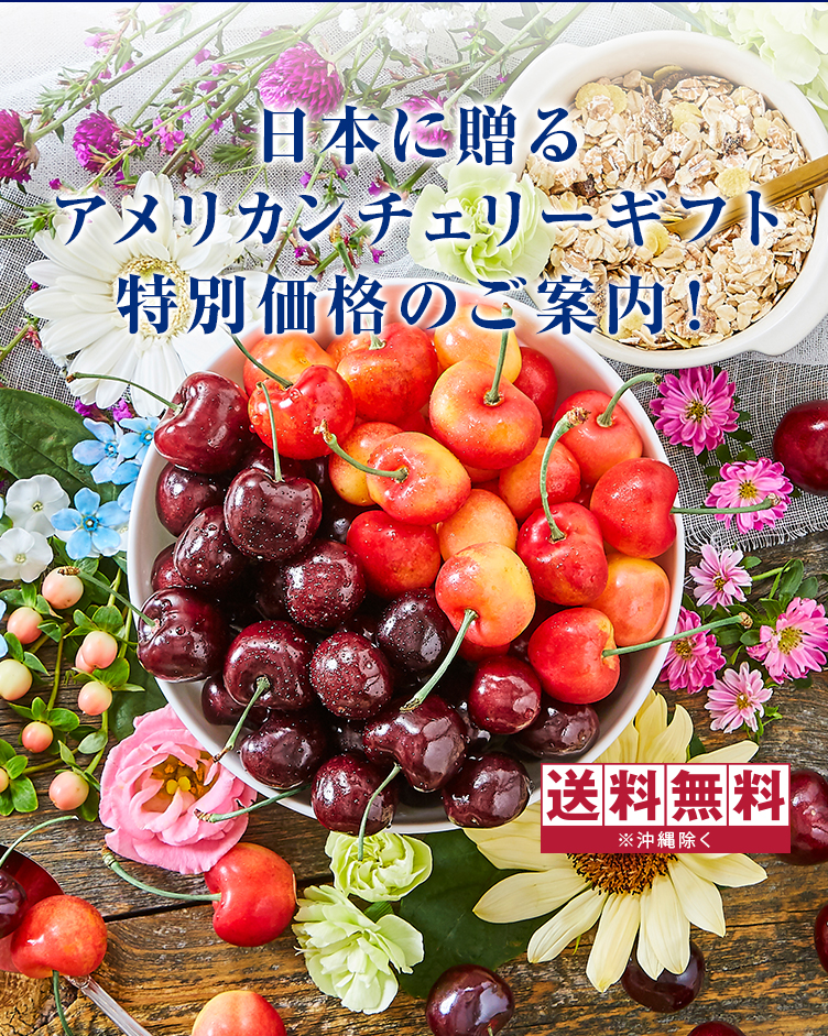 日本に贈るアメリカンチェリーギフト特別価格のご案内